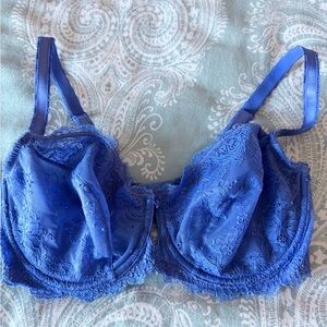 Wacoal 851155 Seduction Demi Underwire Lace Bra Size 34DD Blue NEW